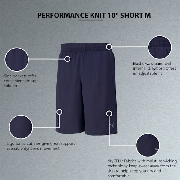 Performance Knit Men's 10" Training Shorts, Peacoat, extralarge-IND